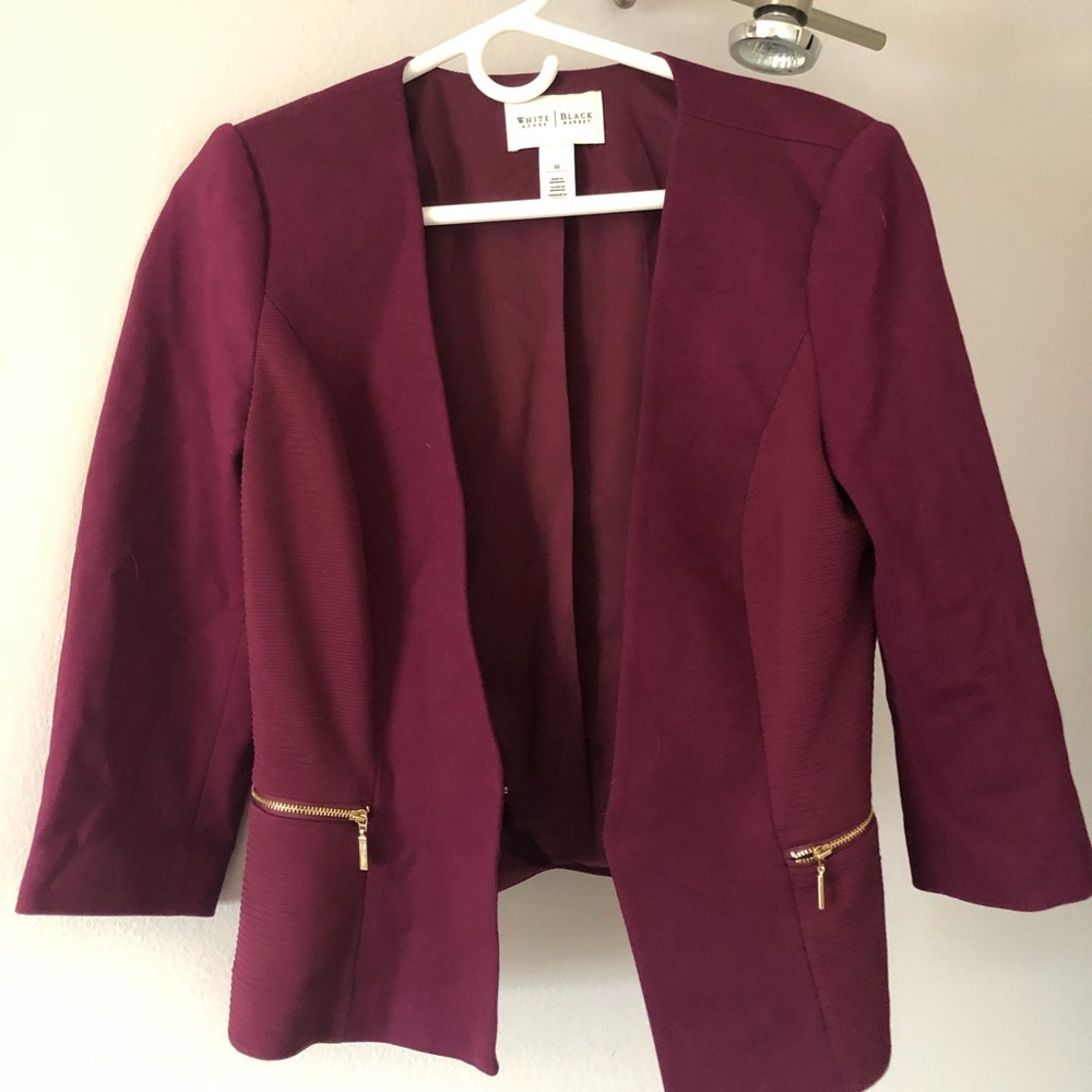 White House Black Market Red high-low Blazer